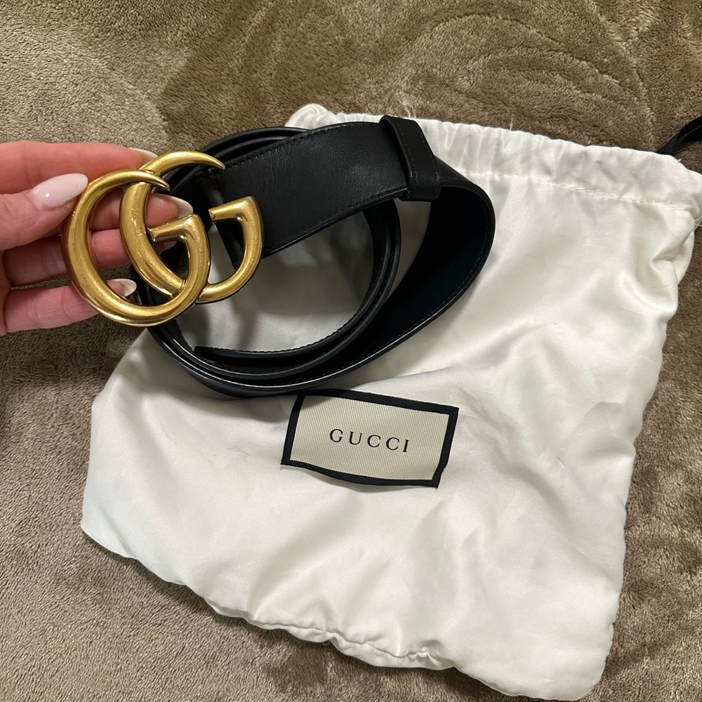 Gucci Black and Gold Belt